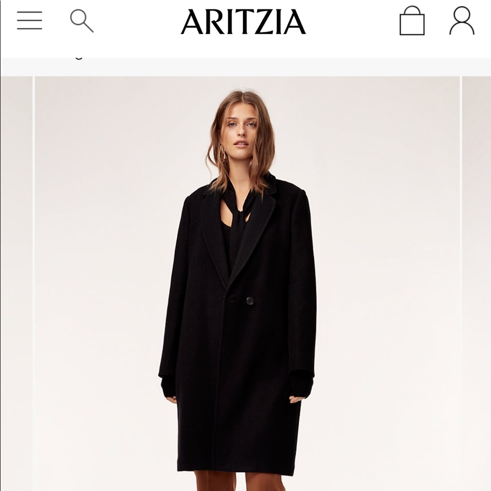 Aritzia Babaton Stedman Wool Coat in Black